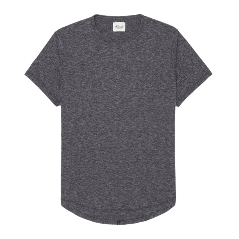 Marled Black Slub Hi-Lo T-Shirt