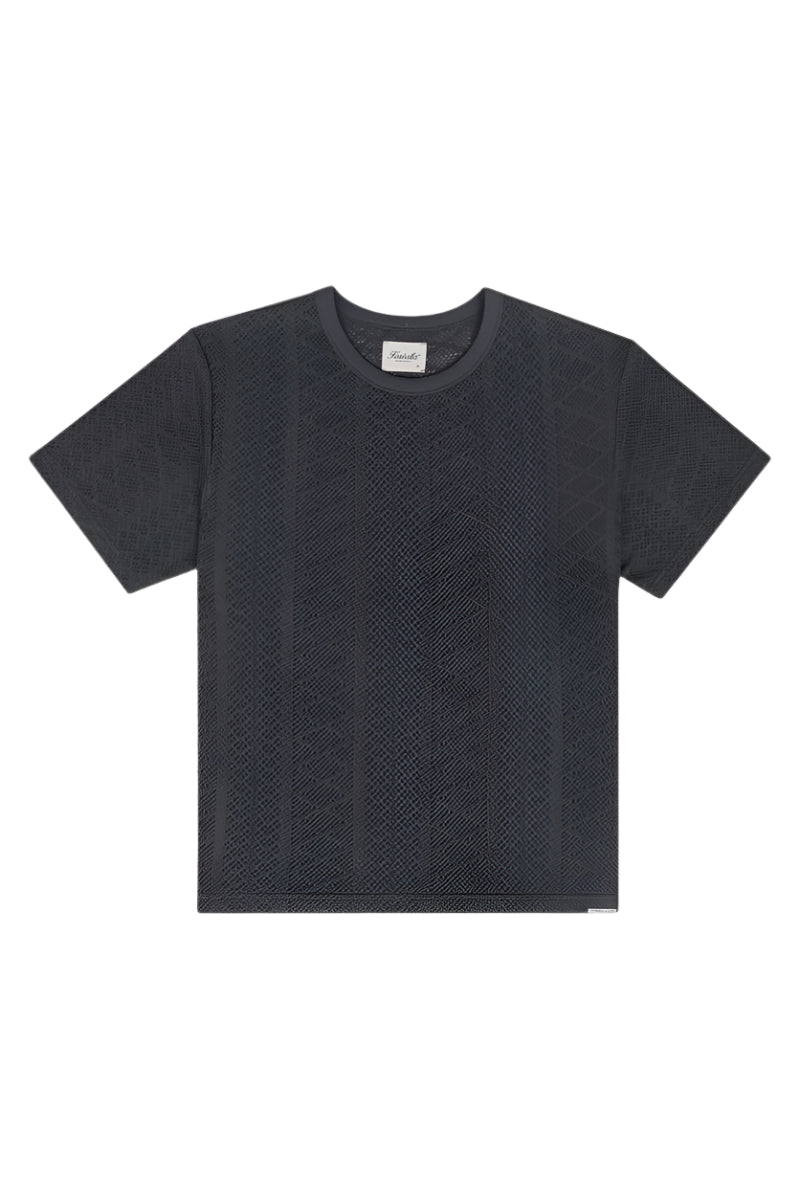Crochet Jersey Tee - Charcoal