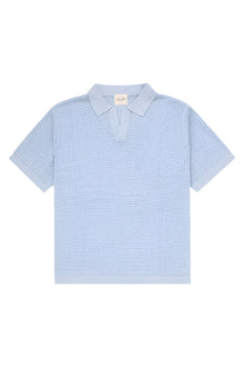 Knitted Beach Polo - Sky Blue