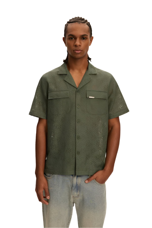Lace Yacht Shirt - Garden Green