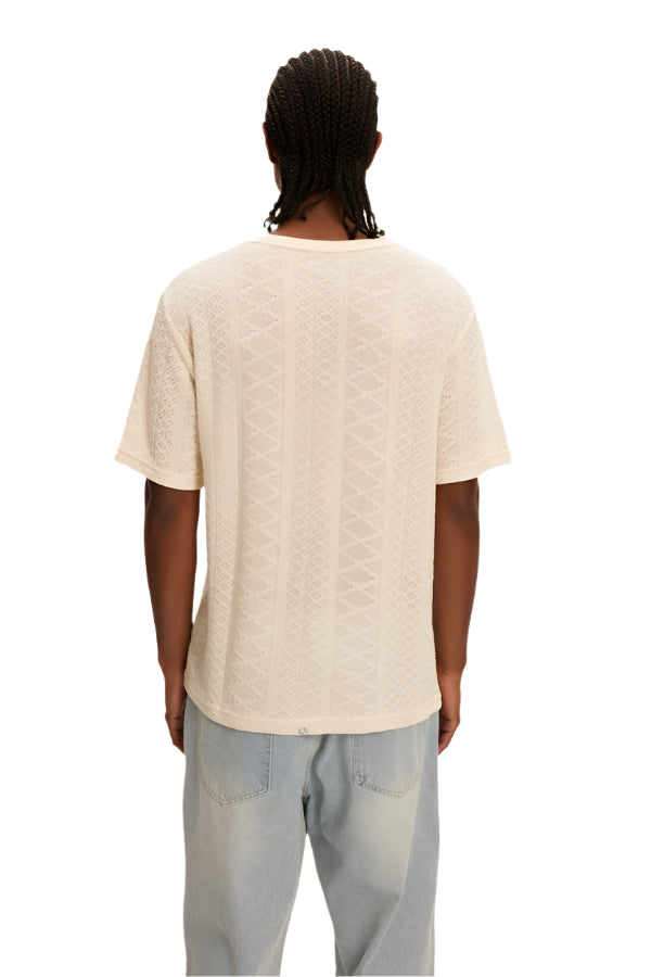 Crochet Jersey Tee - Cream