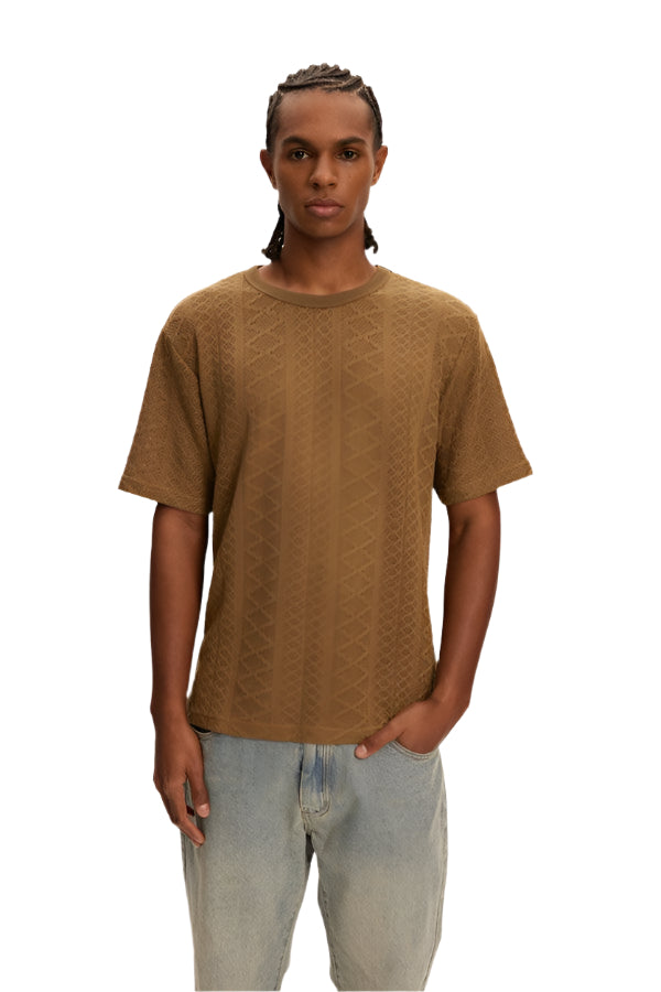 Crochet Jersey Tee - Olive