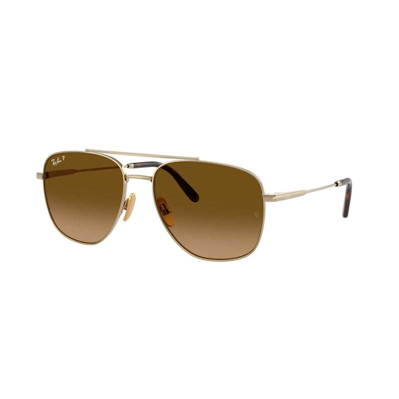 Willian Titanium Sunglasses In Arista Gold With And Brown Gradient Polarized