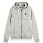 Grey Melange Essential Logo Badge Zip-Through Hoodie