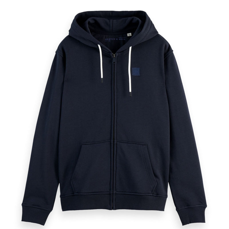 Logo Badge Zip-Through Hoodie - Blue