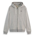Logo Badge Zip-Through Hoodie - Gray