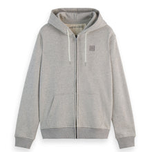 Logo Badge Zip-Through Hoodie - Gray