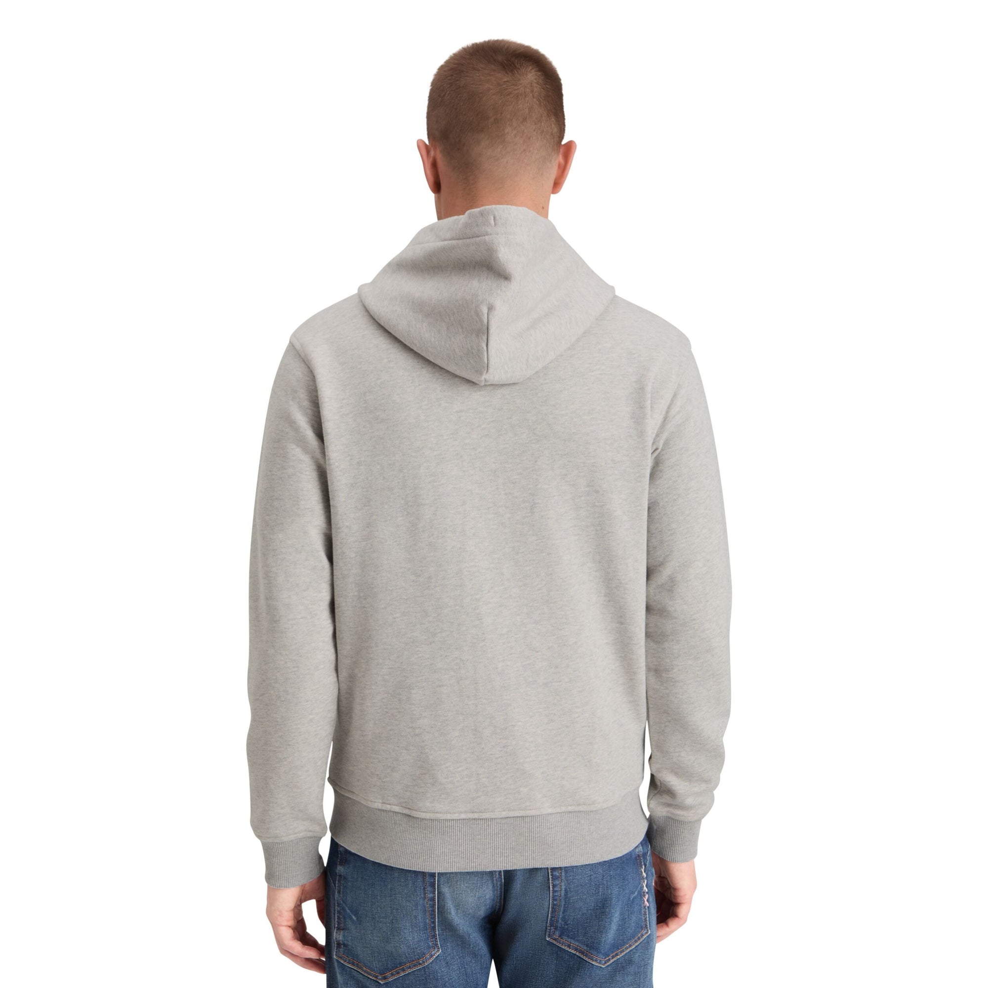 Logo Badge Zip-Through Hoodie - Gray