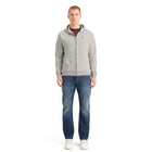 Logo Badge Zip-Through Hoodie - Gray