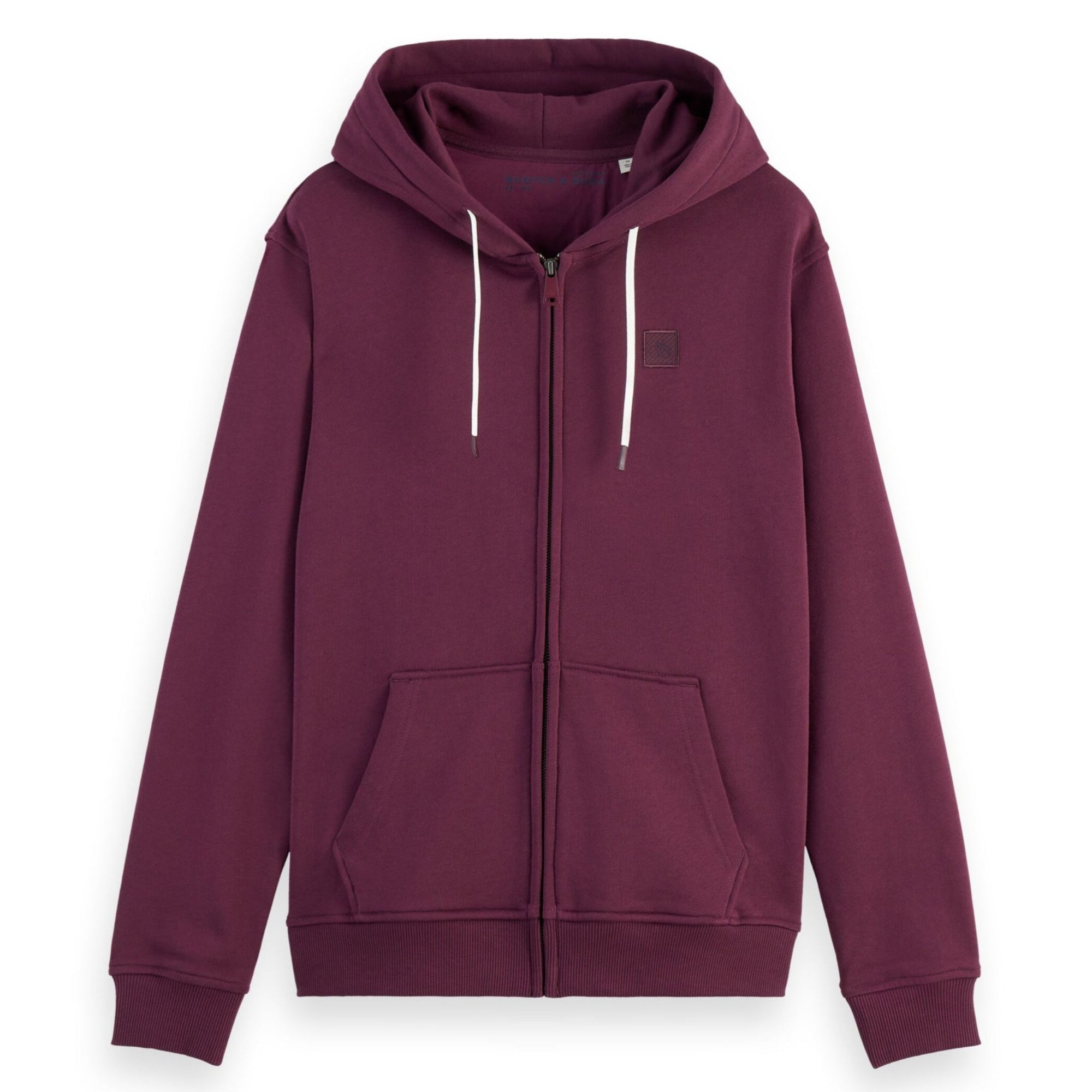 Dark Grape Essential Logo Badge Zip-Through Hoodie