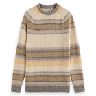 Brown Stripe Gradient Cotton Stripes Sweater