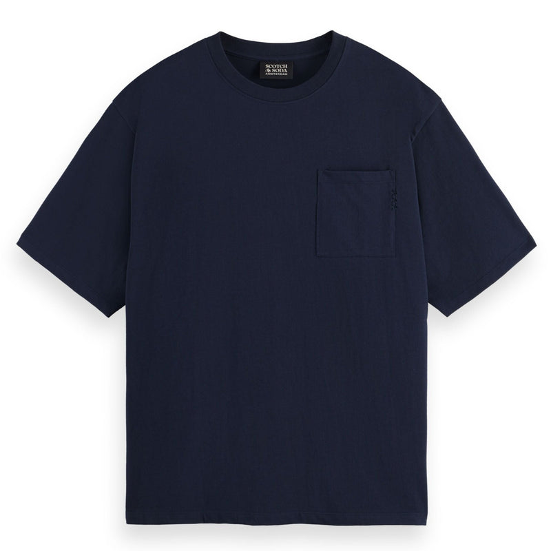 3 Crosses Loose Fit Pocket T-Shirt - Blue