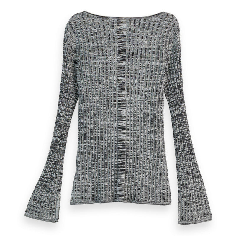 Black Ribbed Knitted Pullover