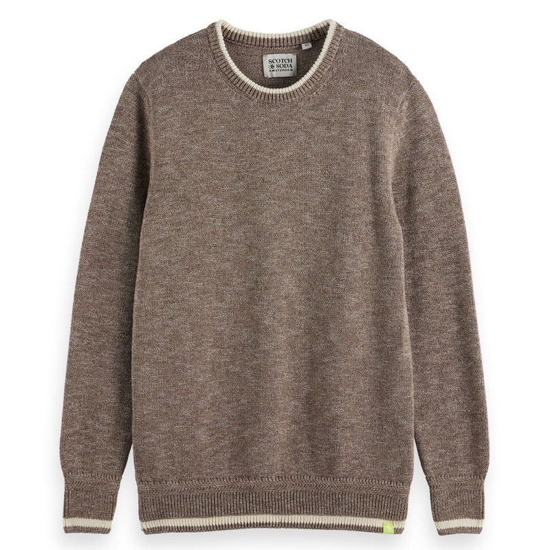 Golden Brown Melange Regular Fit Crewneck