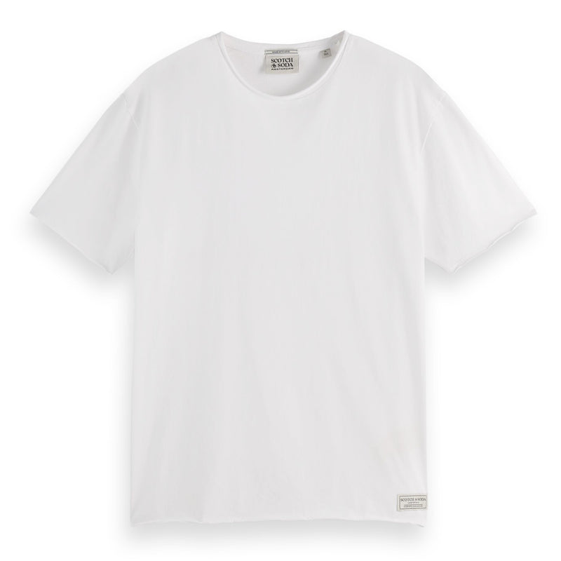 White Raw Edge Relaxed Fit T-Shirt