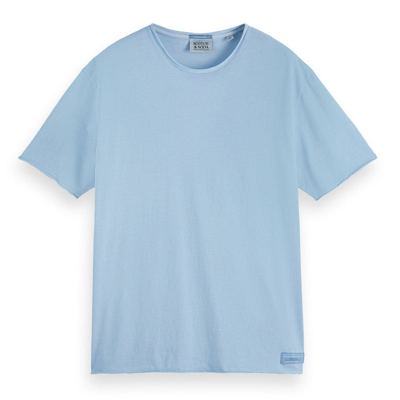 Spring Blue Raw Edge Relaxed Fit T-Shirt