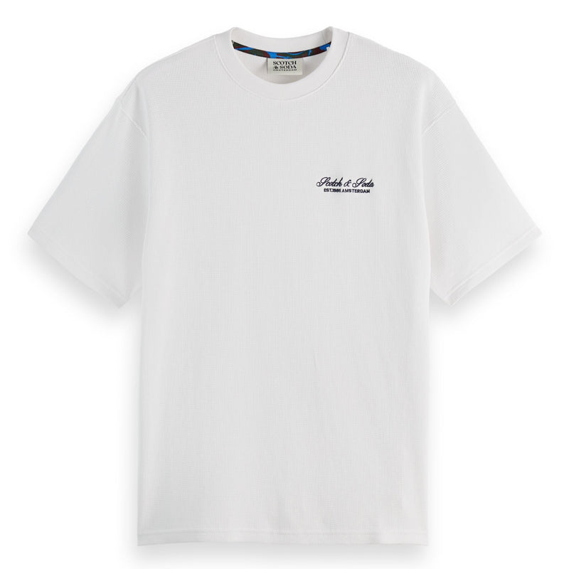 White Waffle Relaxed Fit T-Shirt