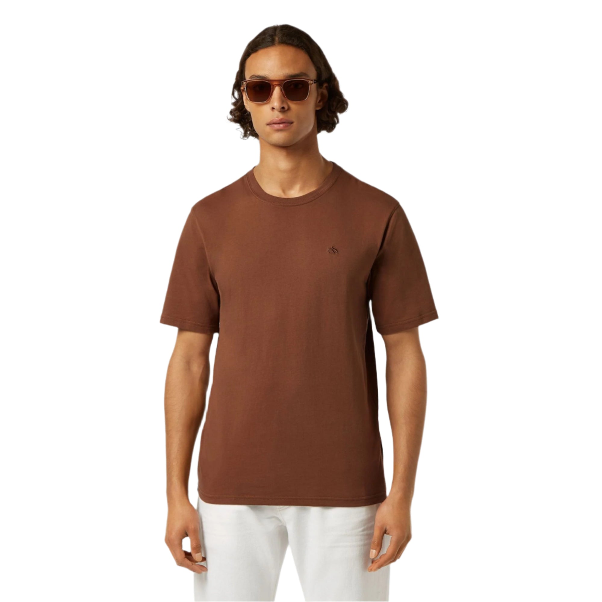 Brown Regular Fit Logo T-Shirt