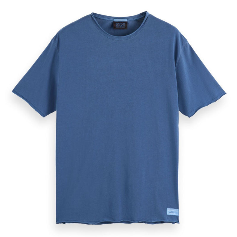 Blue Relaxed-Fit Raw Edge T-Shirt