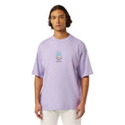 Lavender Loose Fit Front Chest Artwork T-Shirt