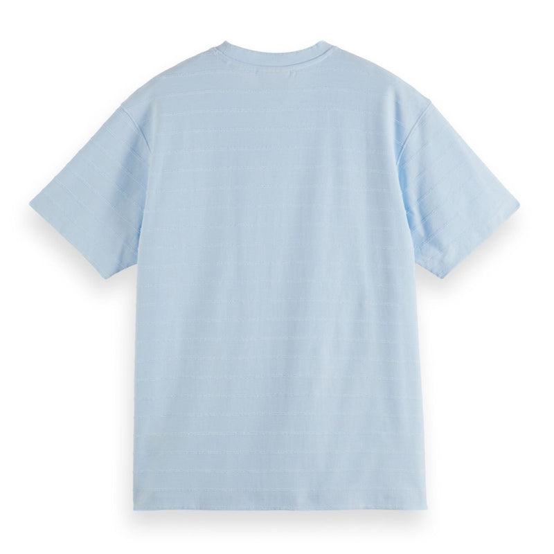 Blue Relaxed-Fit Towelling Striped T-Shirt
