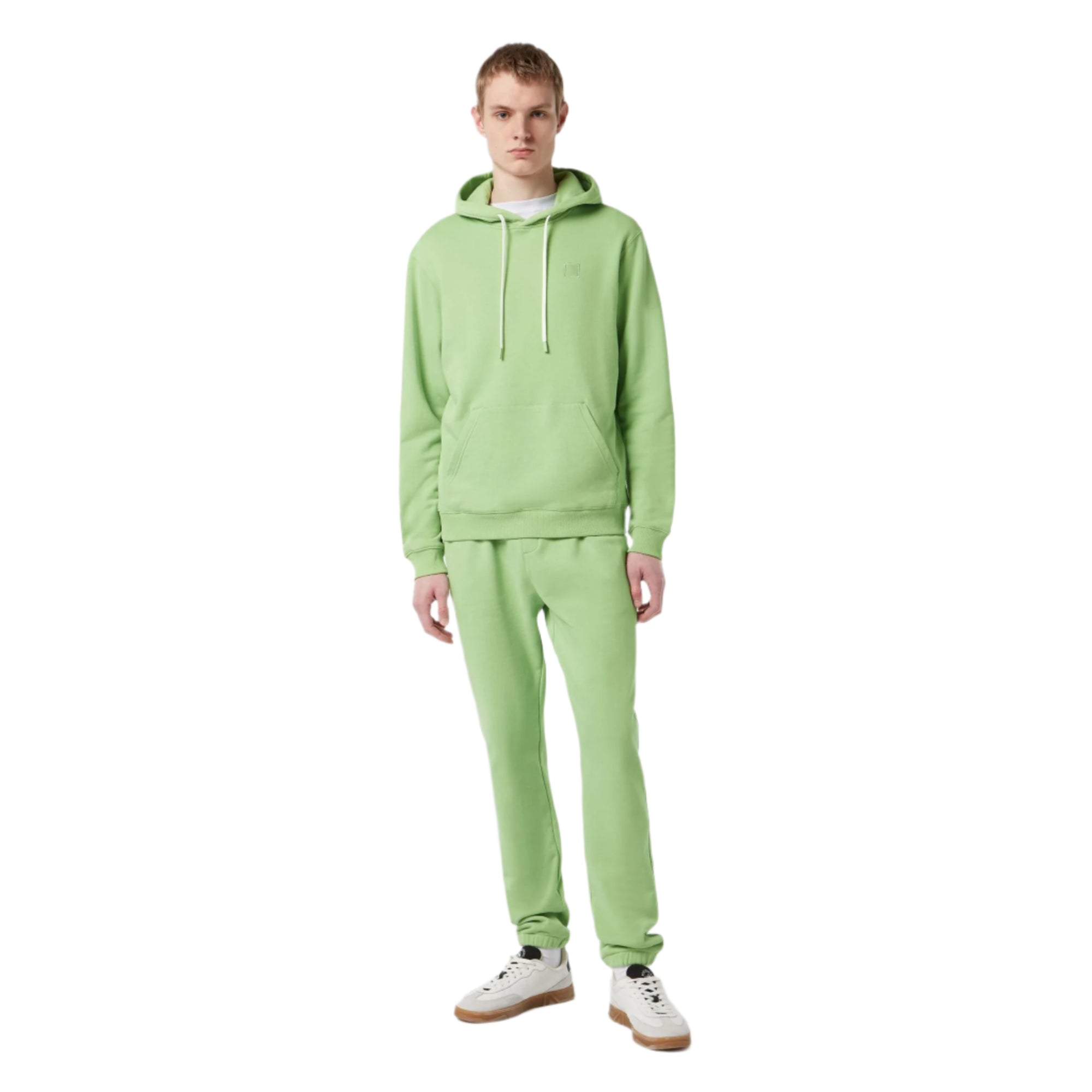 Green Regular Fit Logo Hoodie
