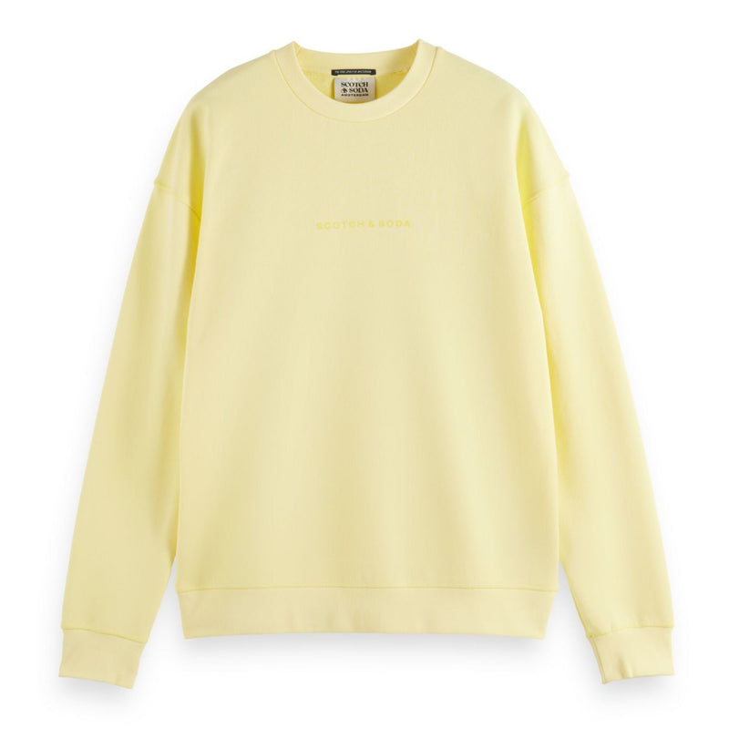 Yellow Relaxed-Fit Front Chest Logo Sweatshirt