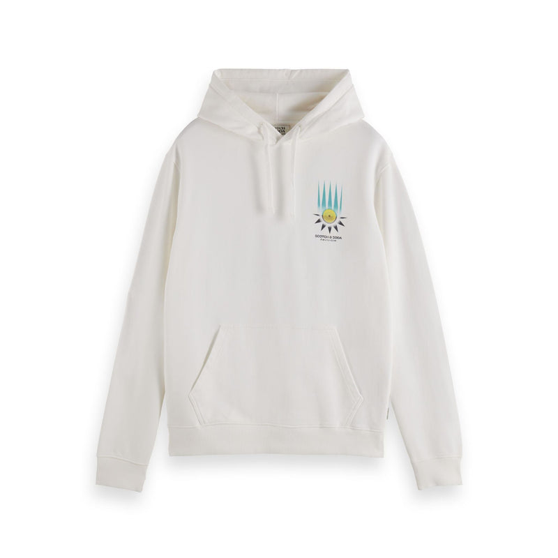 White Regular Fit Front And Back Artwork Hoodie
