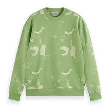 Green Relaxed-Fit Aop Sweatshirt