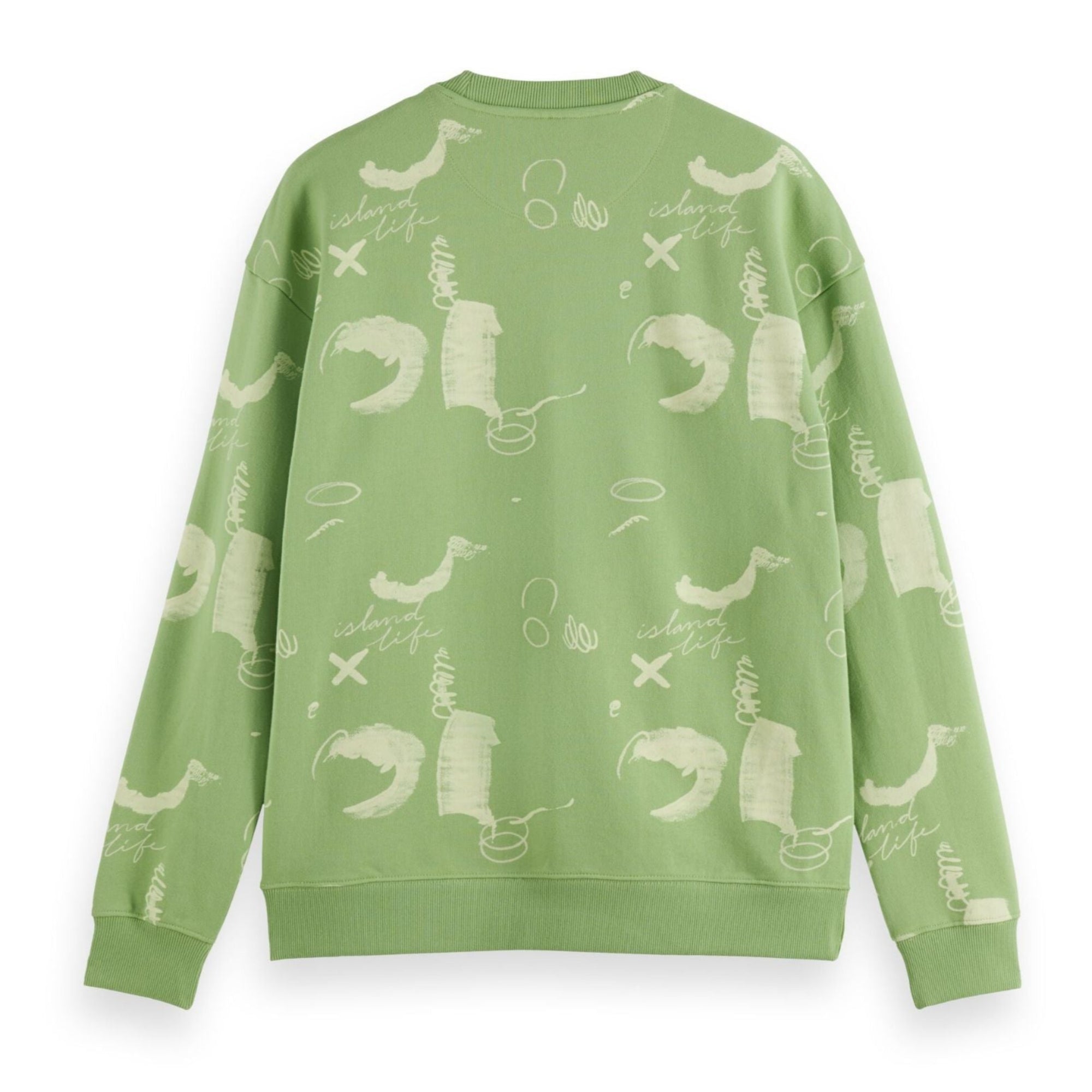 Green Relaxed-Fit Aop Sweatshirt
