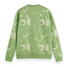 Green Relaxed-Fit Aop Sweatshirt