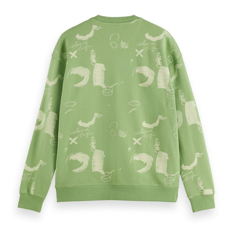 Green Relaxed-Fit Aop Sweatshirt