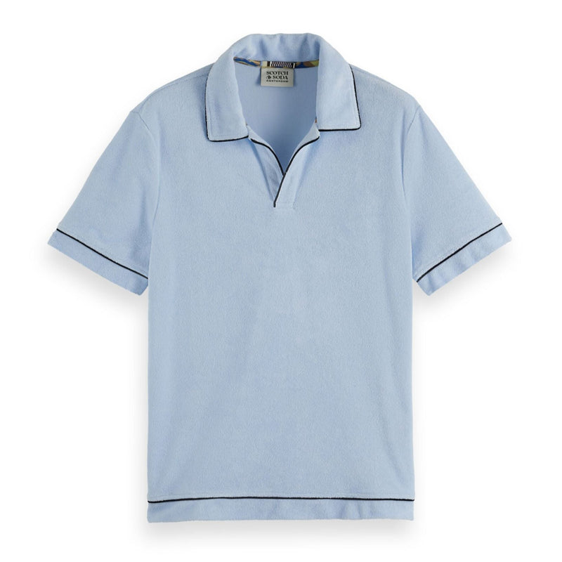 Blue Towelling Relaxed-Fit Polo