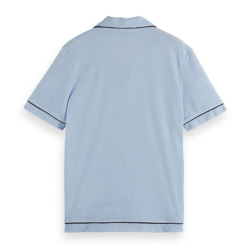 Blue Towelling Relaxed-Fit Polo