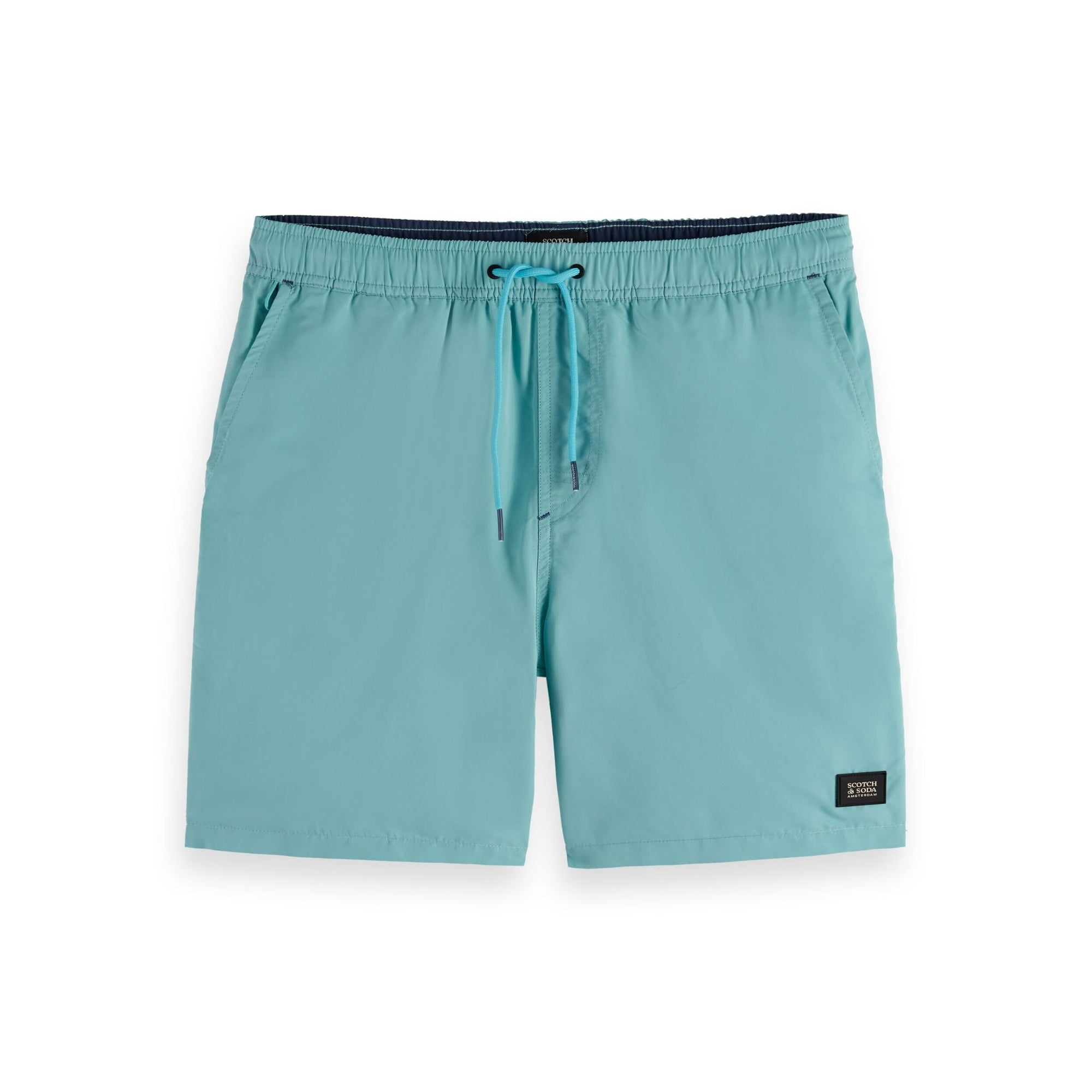 Blue Solid Mid-Length Swimshort