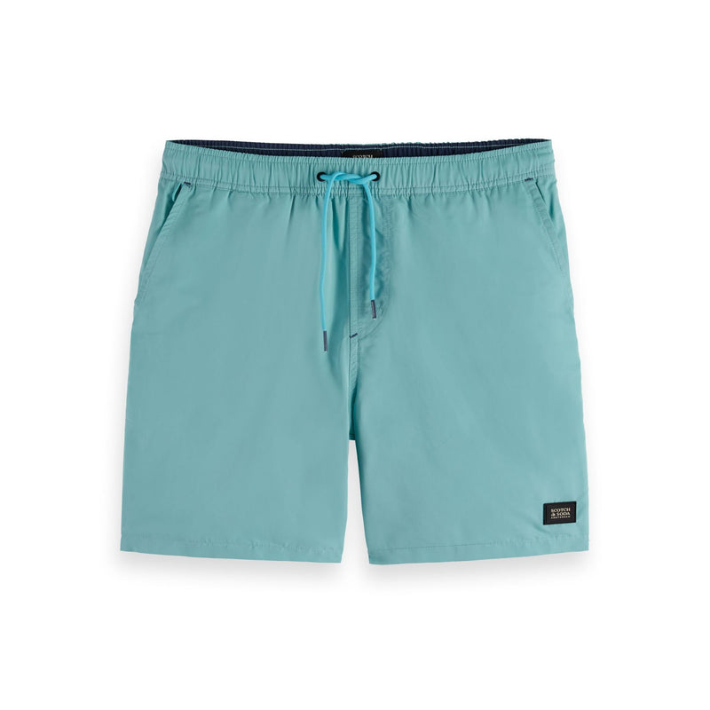 Blue Solid Mid-Length Swimshort