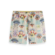 White Printed Mid-Length Swimshort