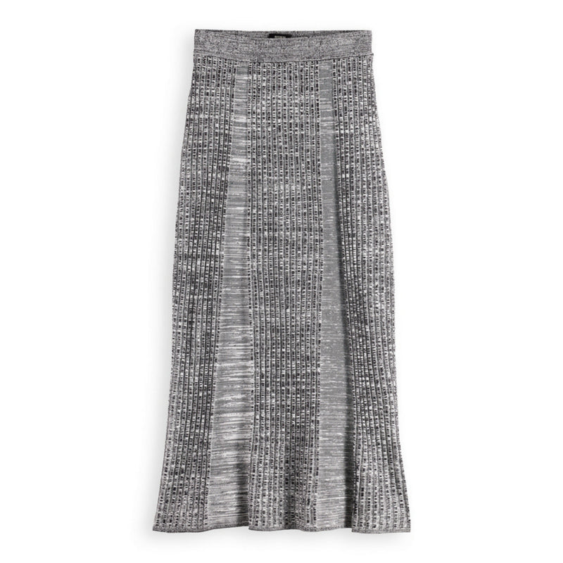 Black Maxi Ribbed Knitted Skirt