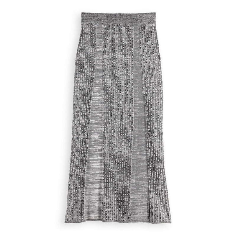Black Maxi Ribbed Knitted Skirt