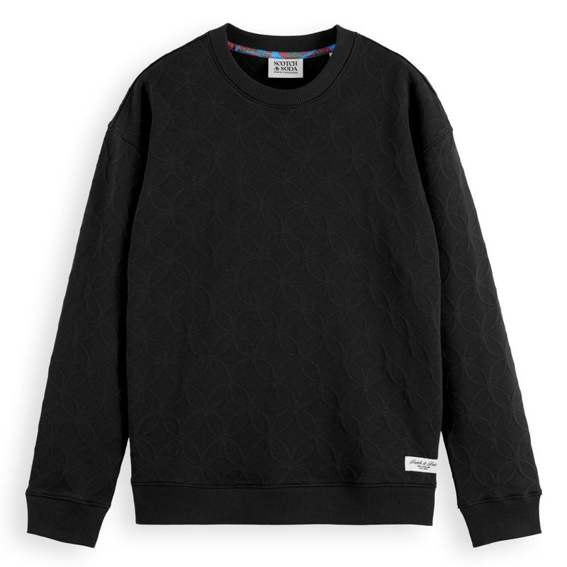 Black Jacquard Regular Fit Sweatshirt