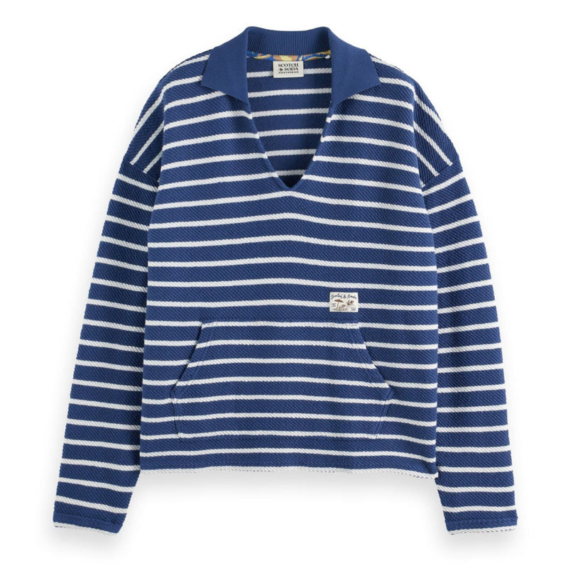 Blue Loose Fit Loop Terry Sweatshirt