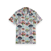 White Aop Short-Sleeved Regular Fit Viscose Shirt