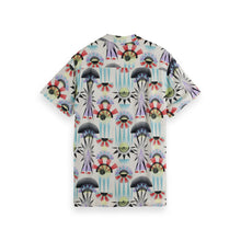 White Aop Short-Sleeved Regular Fit Viscose Shirt