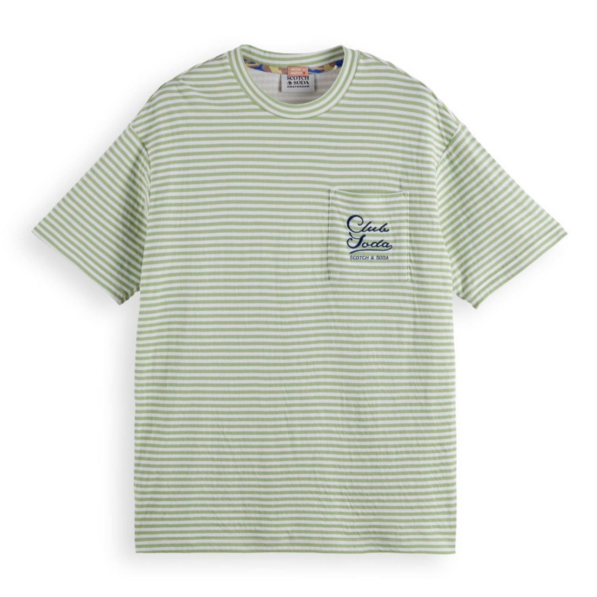 Green Relaxed-Fit Double Face Jersey Pocket T-Shirt