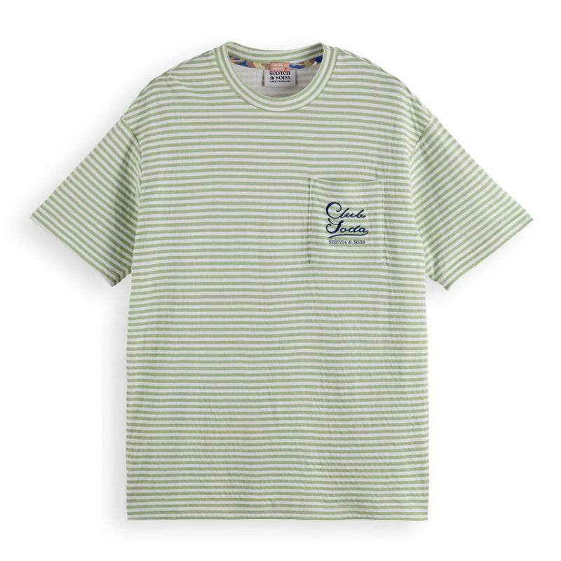 Green Relaxed-Fit Double Face Jersey Pocket T-Shirt