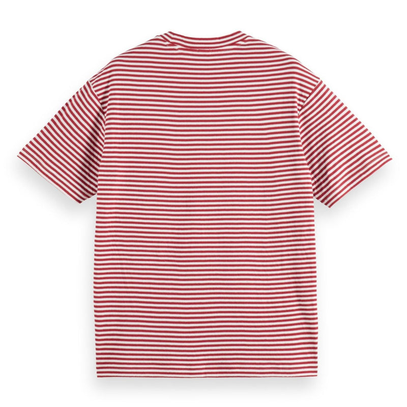 Red Relaxed-Fit Double Face Jersey Pocket T-Shirt