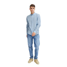 Silver Lake Blue Cfanton Linen Mix Shirt