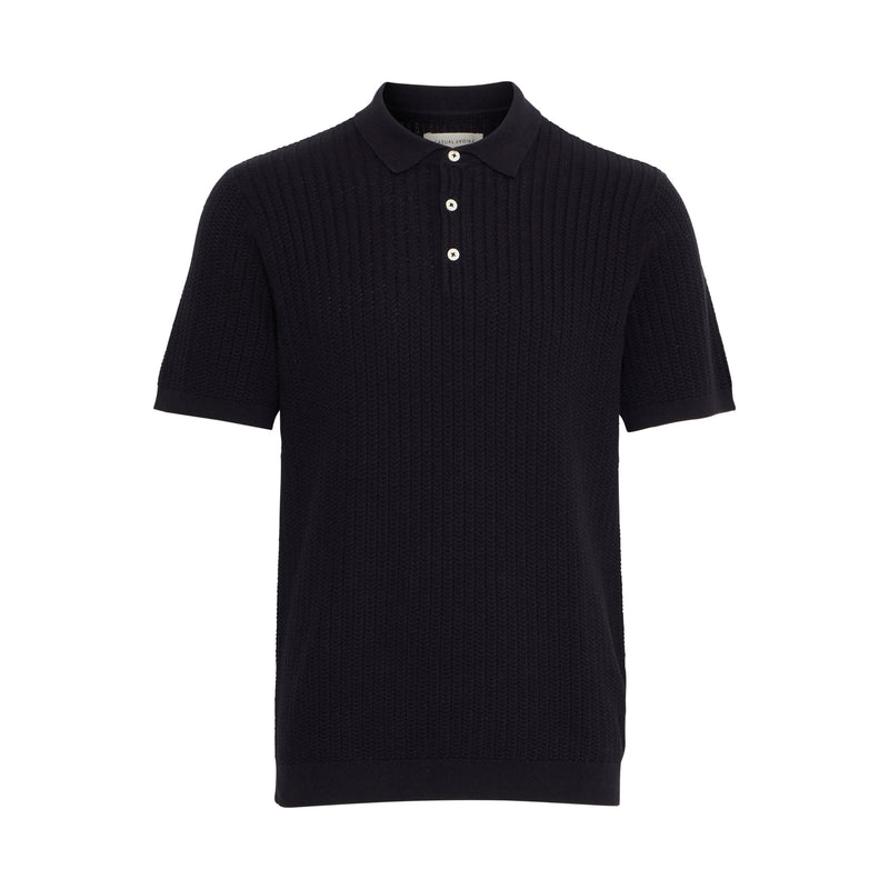 Dark Navy Cfkarl structured knit polo
