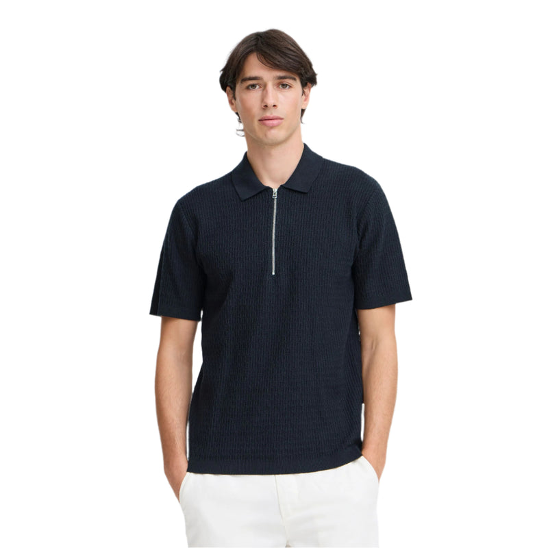 Dark Navy Cfjoe Ss Structured Polo Knit