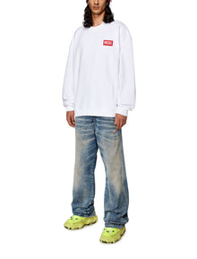 Diesel - Pull blanc avec étiquette S